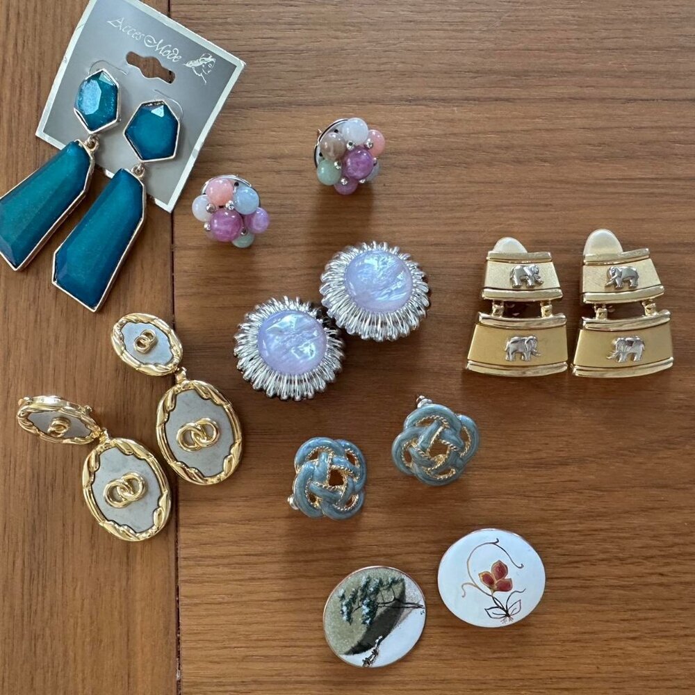 Vintage &amp; modern earring + brooch lot – mermaidcore, fairy, eclectic styles